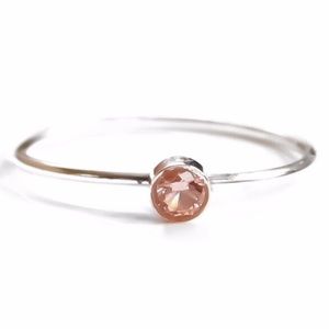 925 Sterling Silver Genuine Morganite Ring